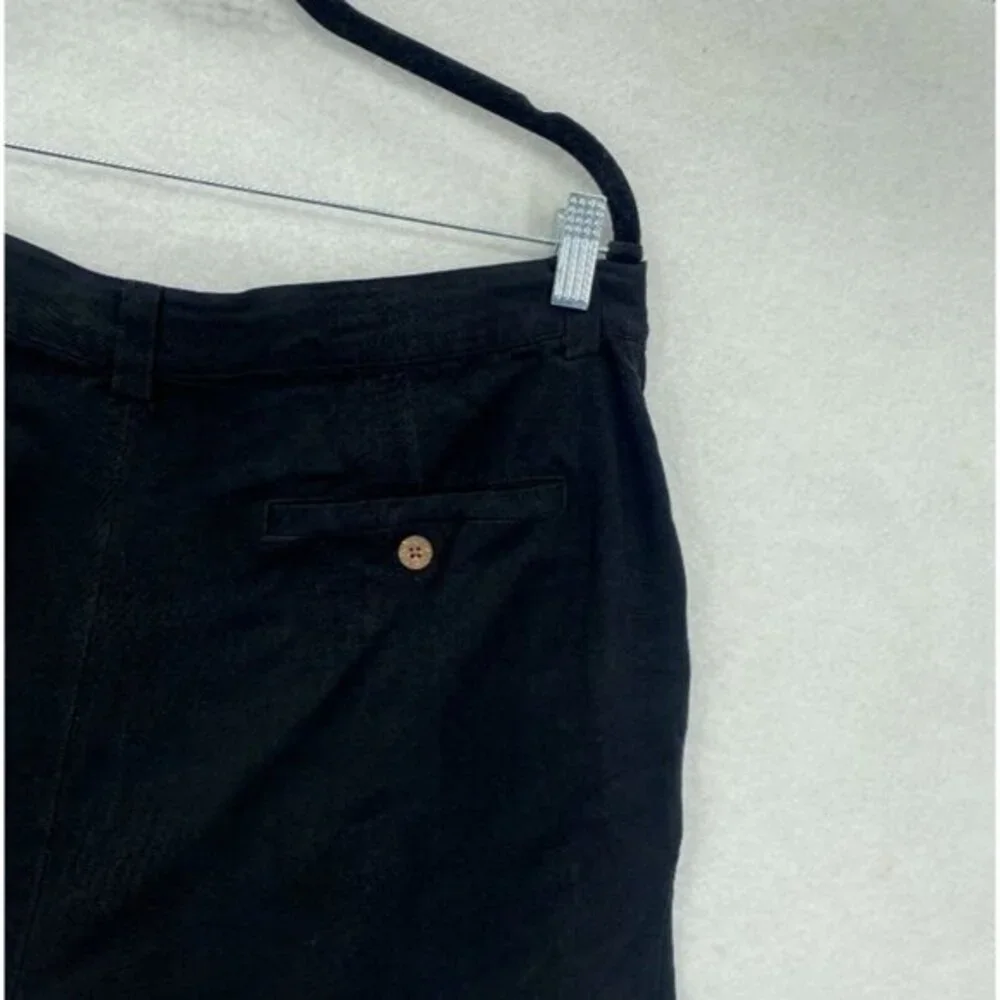 Tommy Bahama Shorts Mens 35 Black‎ 100% Silk Pleated Front Golf Dress Faded FLAW